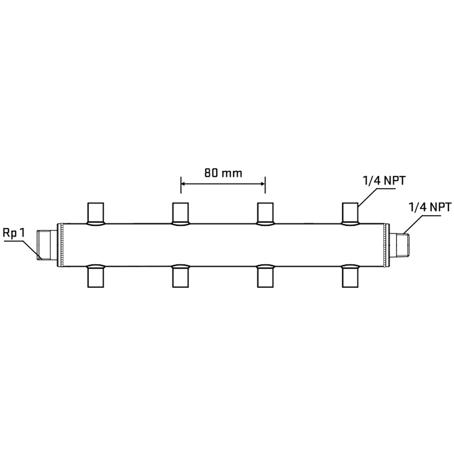M508A070740 Manifolds Stainless Steel Double Sided