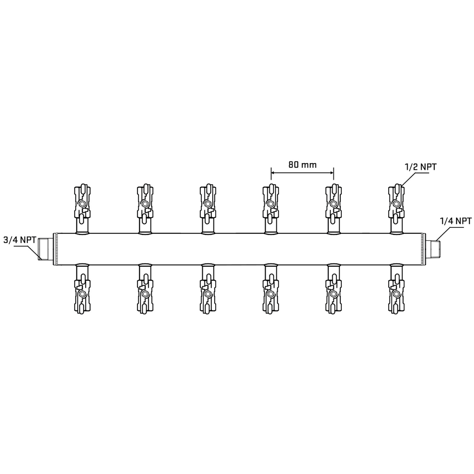 M512A011040 Manifolds Stainless Steel Double Sided