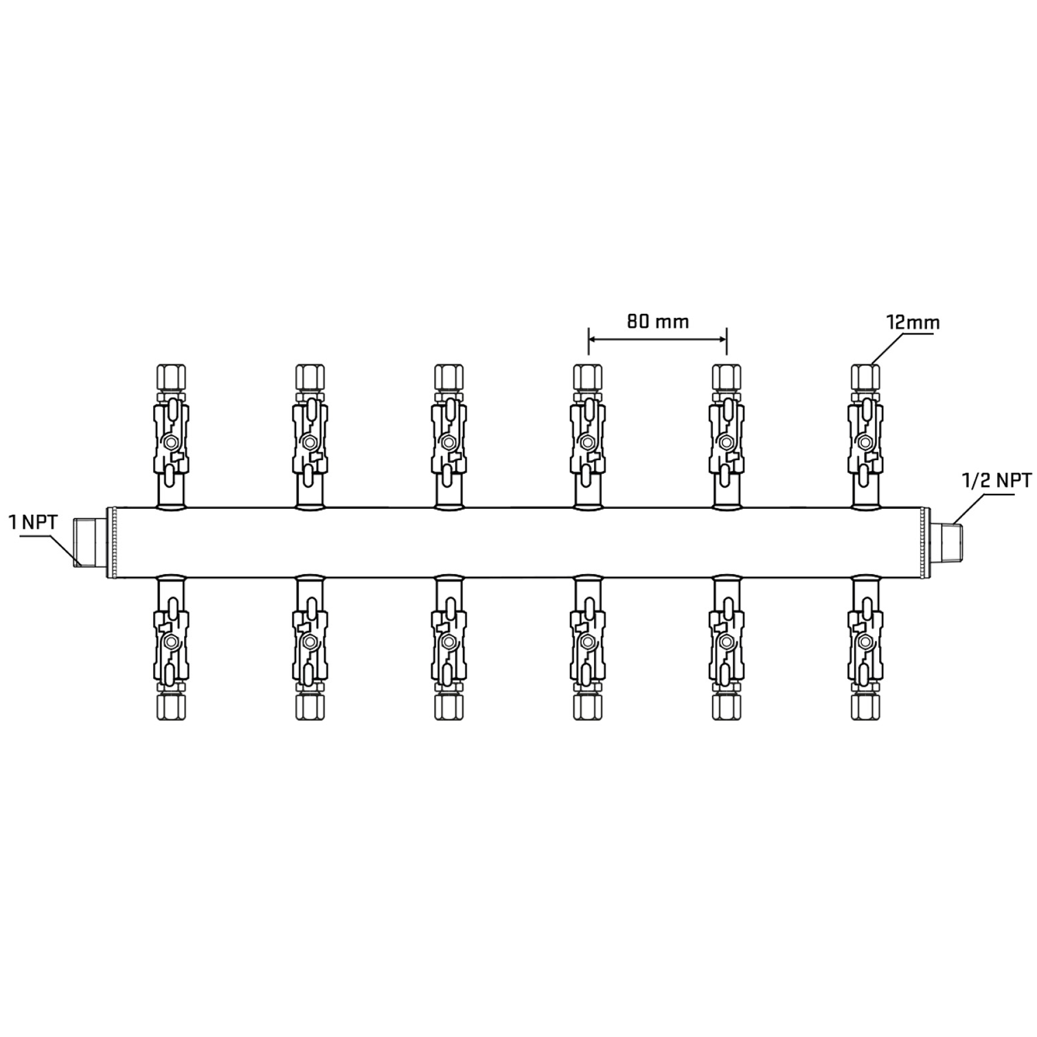 M512A031130 Manifolds Stainless Steel Double Sided