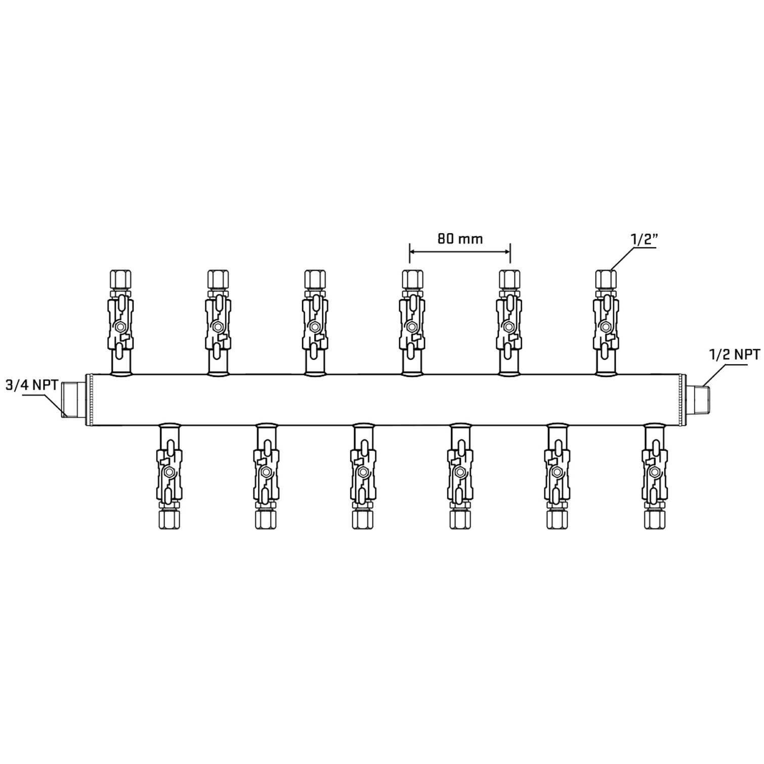 M5F2A051030 Manifolds Stainless Steel Double Sided