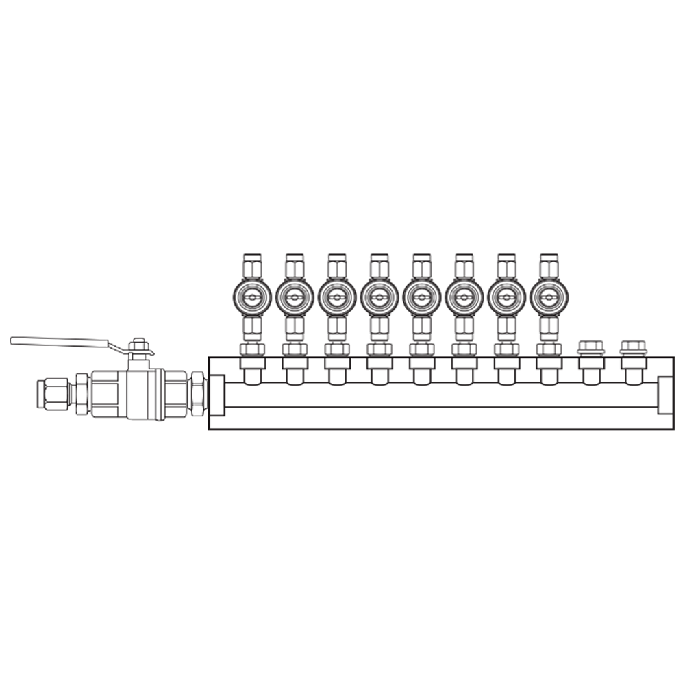 M1082040 Verdeelblokken Messing