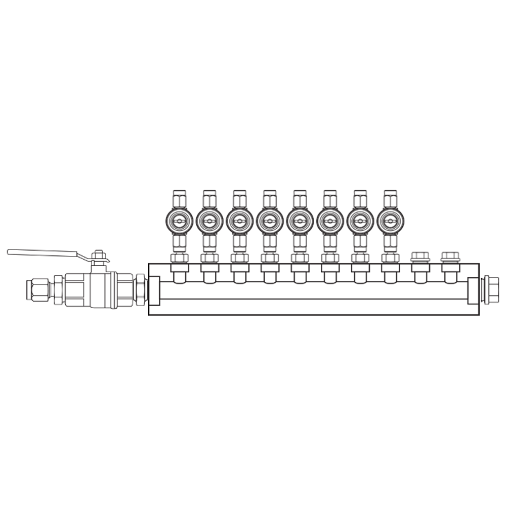 M1082041 Verdeelblokken Messing