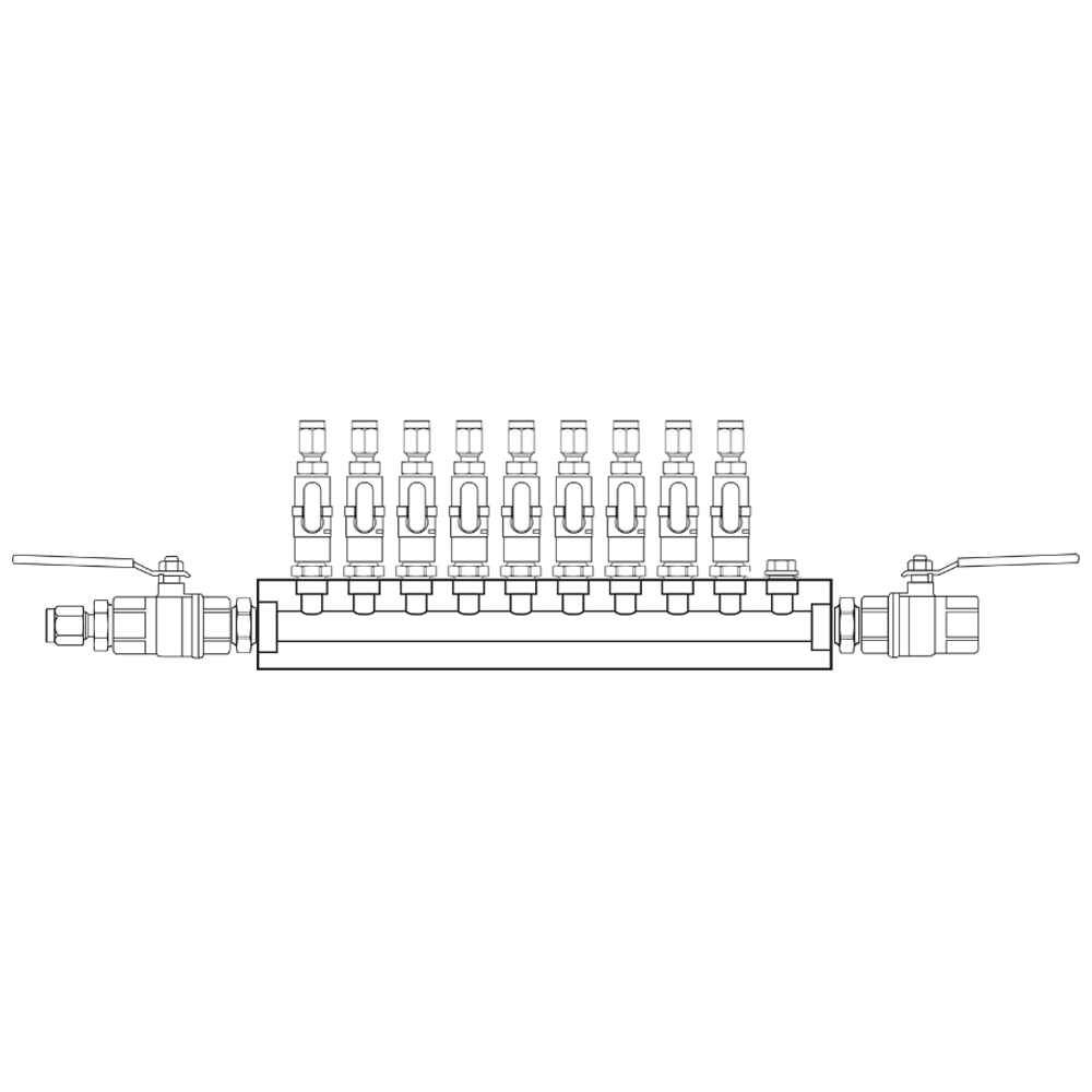 M1091232 Verdeelblokken Messing