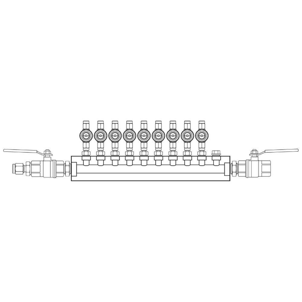 M1092032 Verdeelblokken Messing