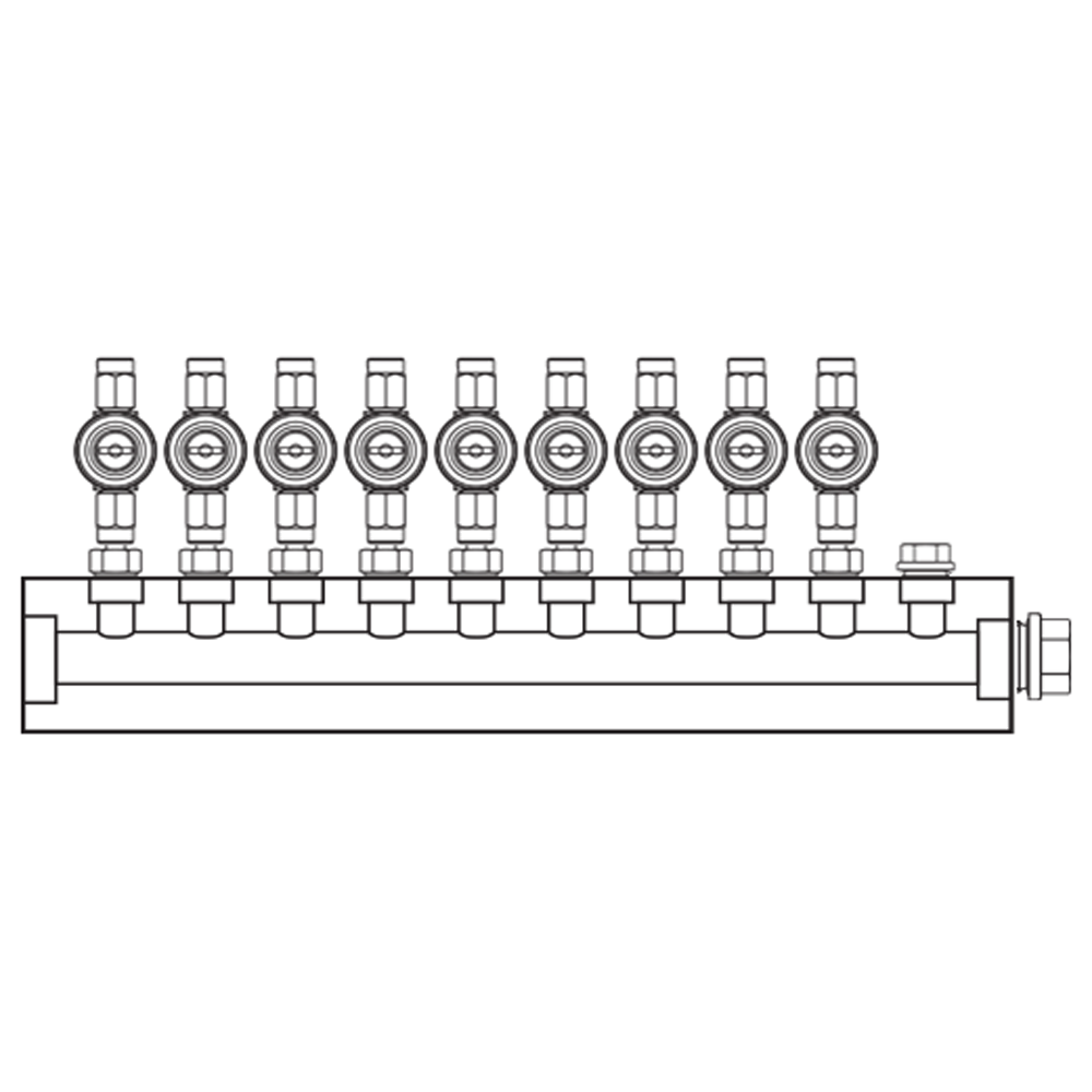 M1093001 Verdeelblokken Messing