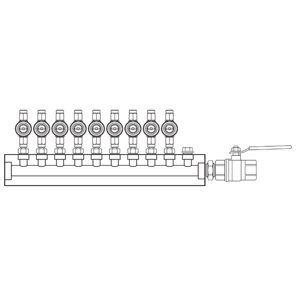 M1093002 Verdeelblokken Messing