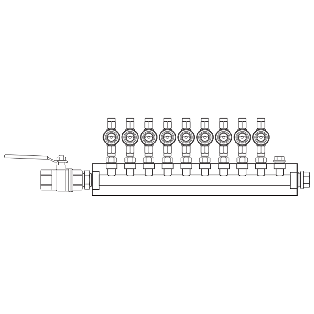 M1093011 Verdeelblokken Messing