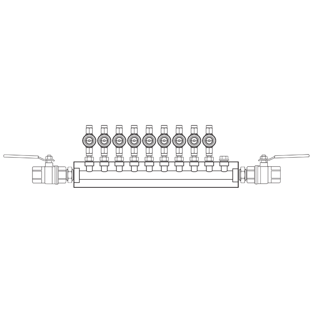 M1093012 Verdeelblokken Messing