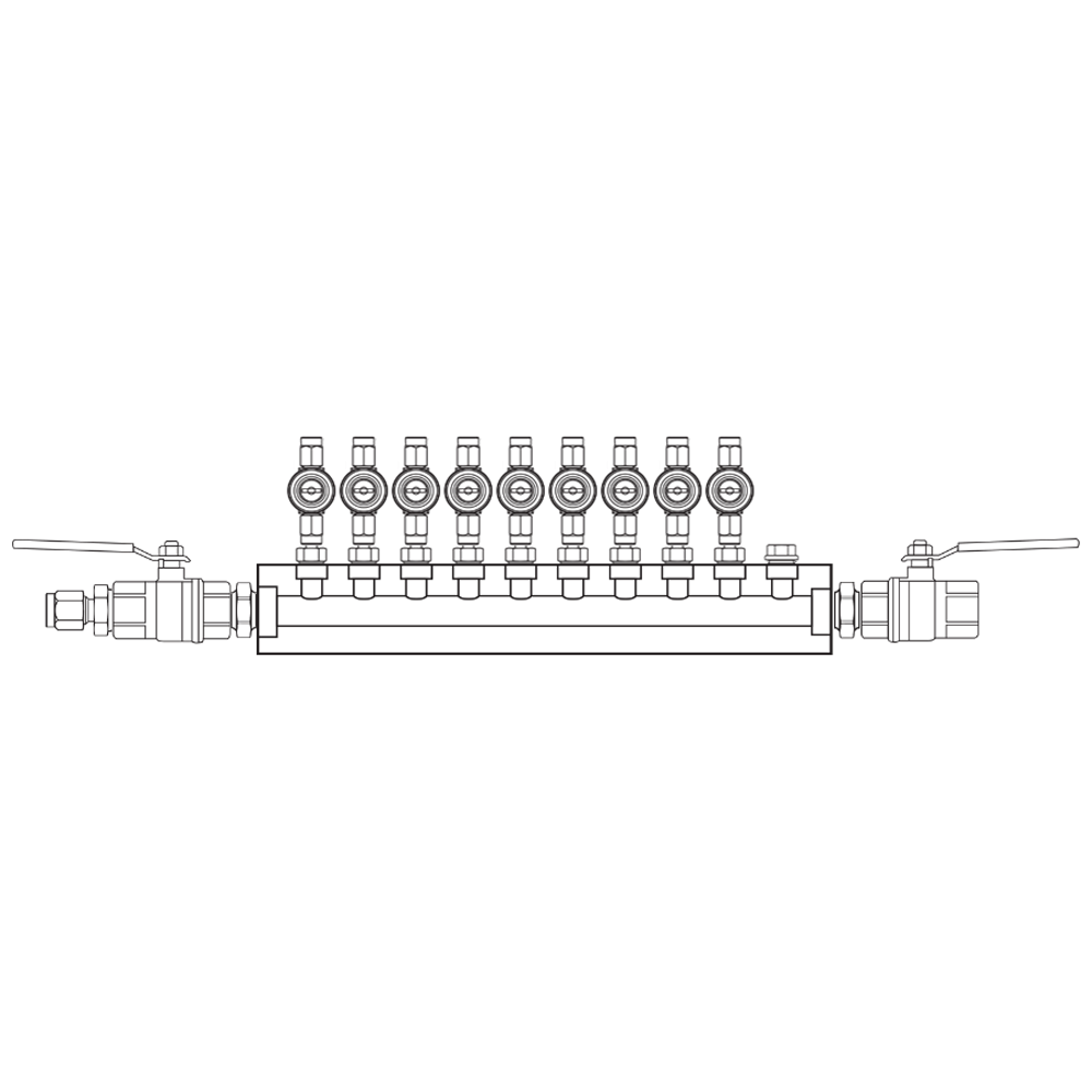 M1093022 Verdeelblokken Messing