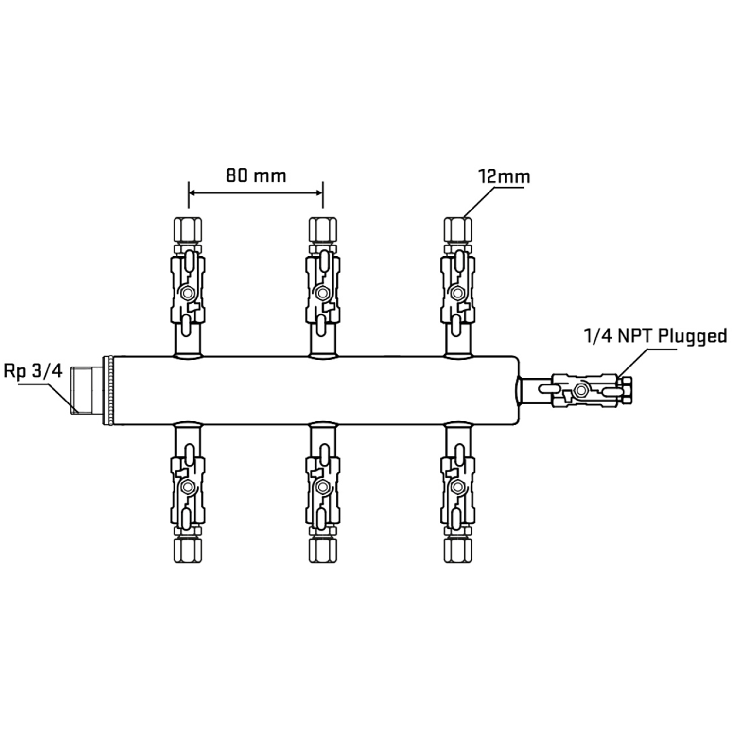 M506A030620 Manifolds Stainless Steel Double Sided