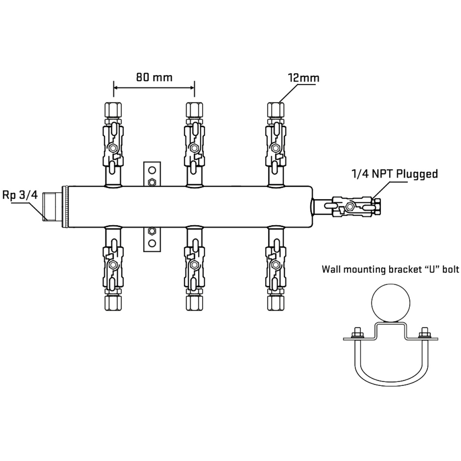 M506A030621 Manifolds Stainless Steel Double Sided