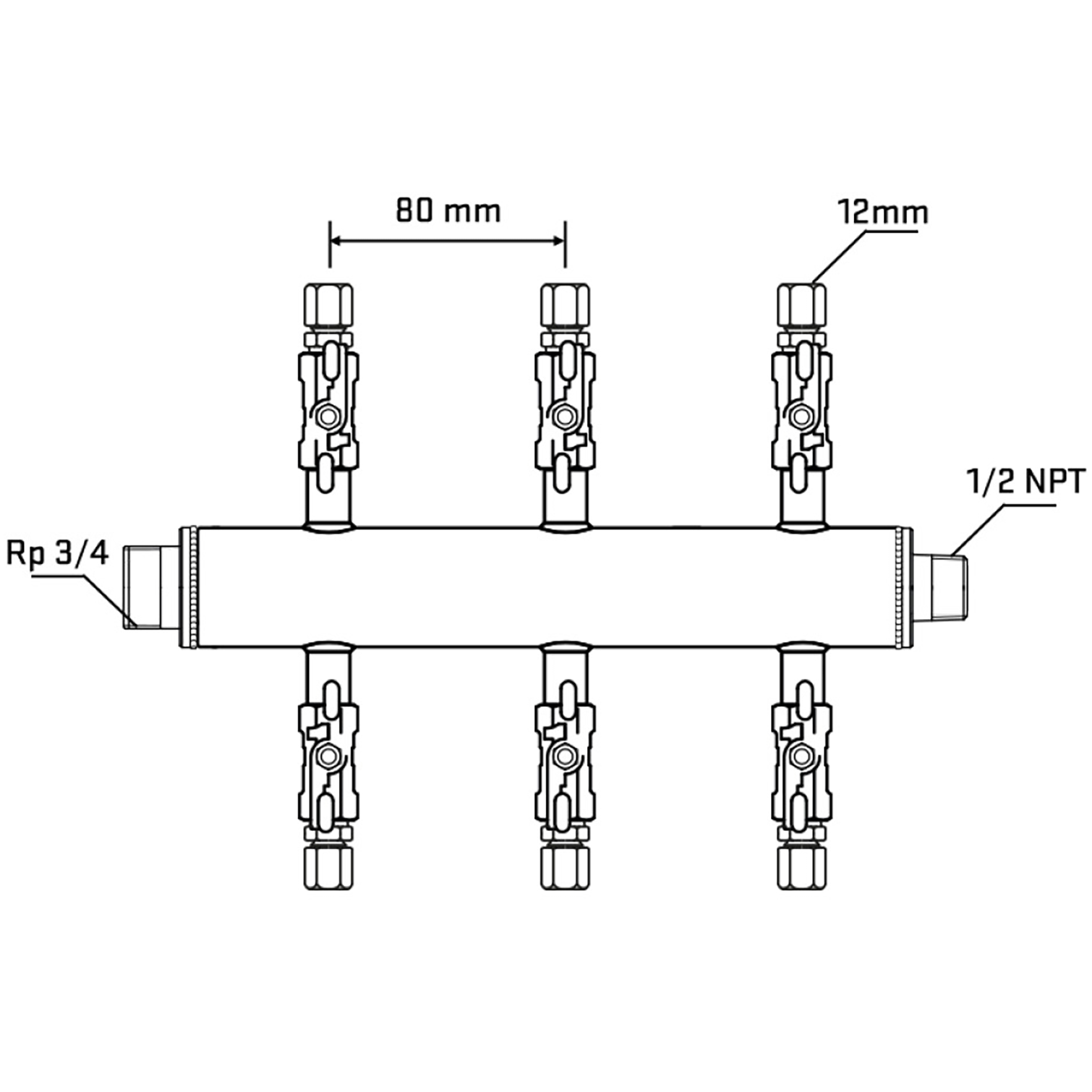 M506A030630 Manifolds Stainless Steel Double Sided