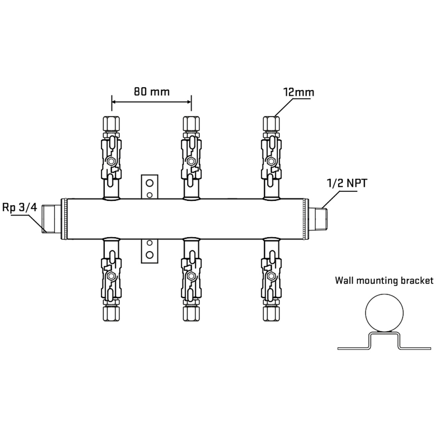 M506A030632 Manifolds Stainless Steel Double Sided