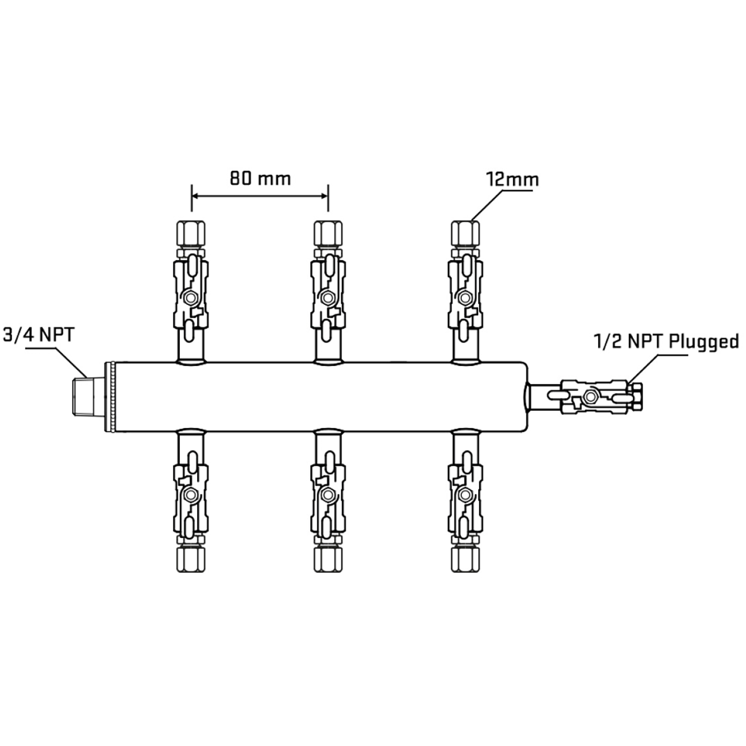 M506A030810 Manifolds Stainless Steel Double Sided