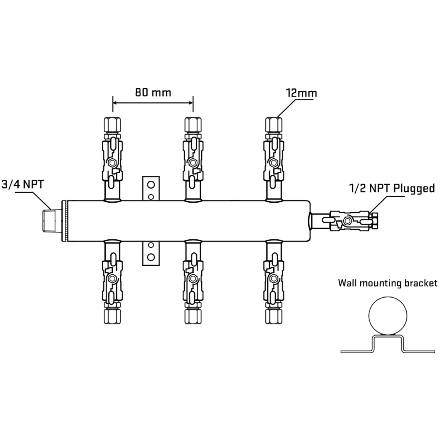 M506A030812 Manifolds Stainless Steel Double Sided