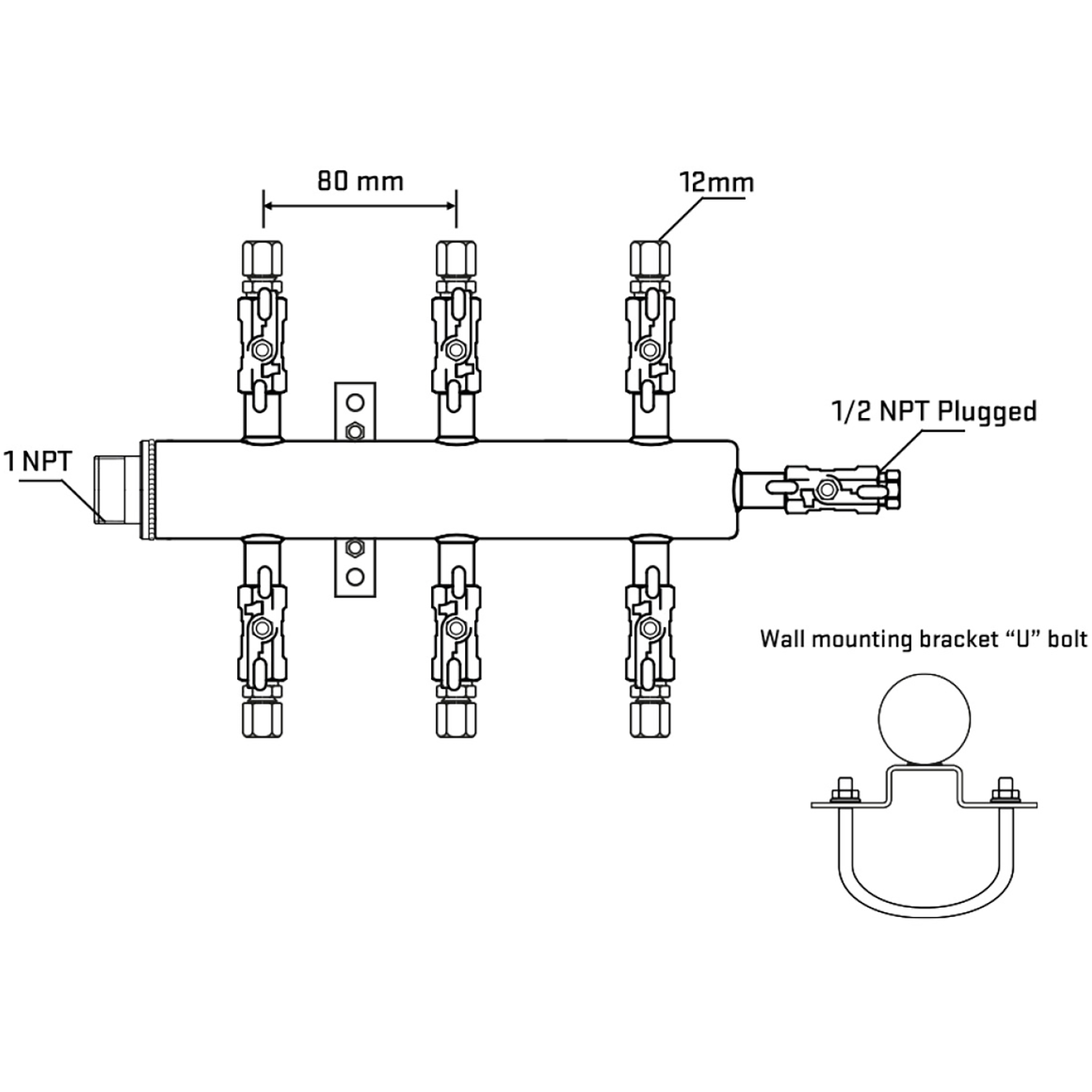 M506A031111 Manifolds Stainless Steel Double Sided