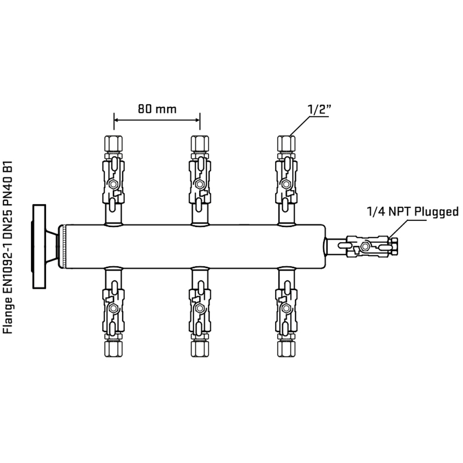 M506A050320 Manifolds Stainless Steel Double Sided