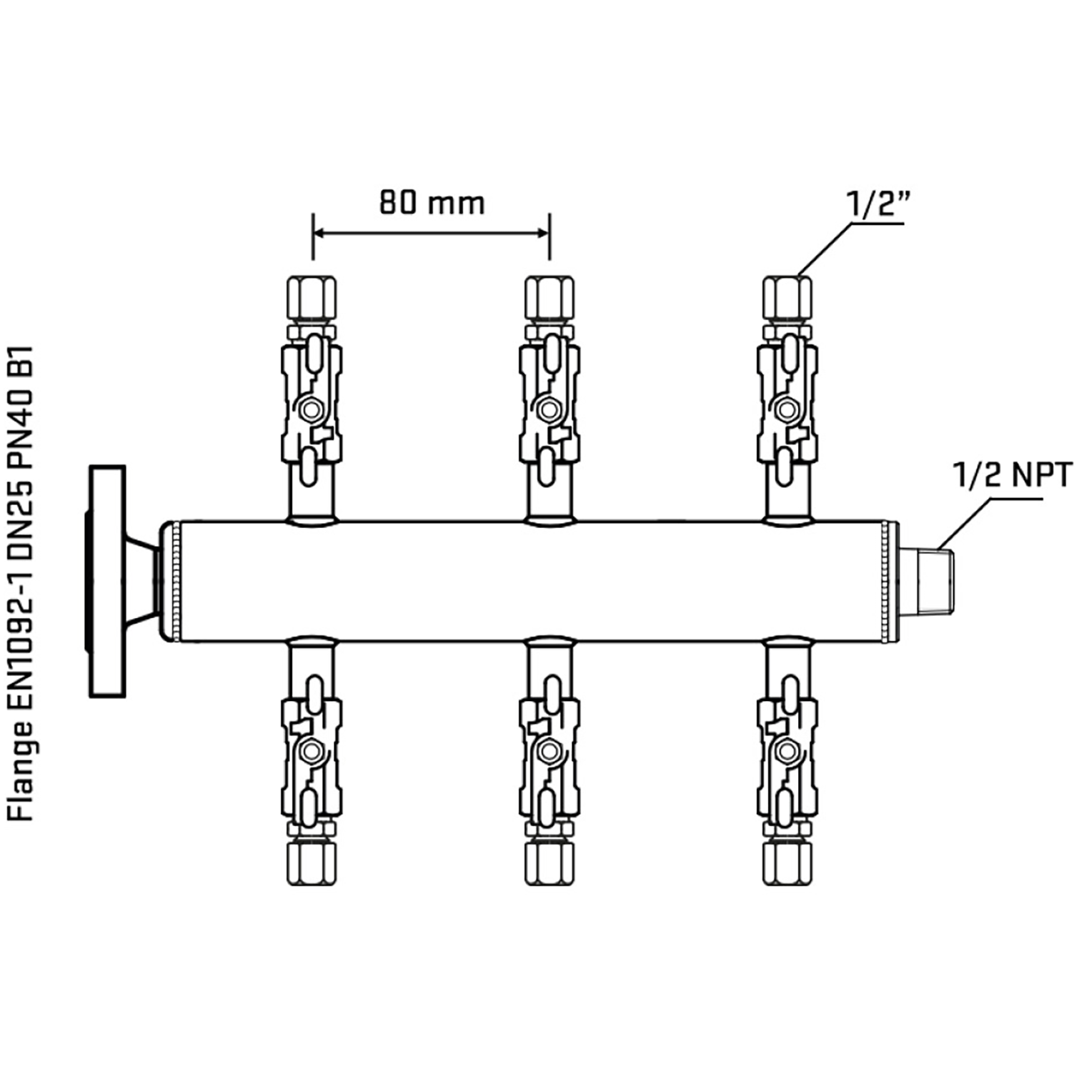 M506A050330 Manifolds Stainless Steel Double Sided