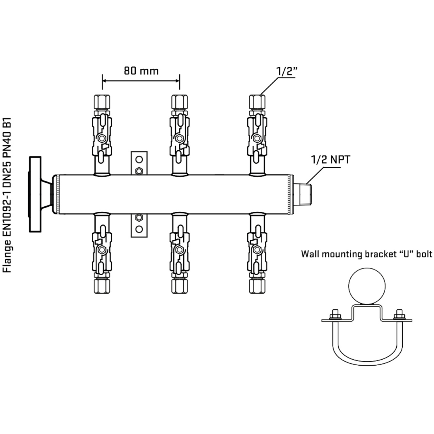 M506A050331 Manifolds Stainless Steel Double Sided