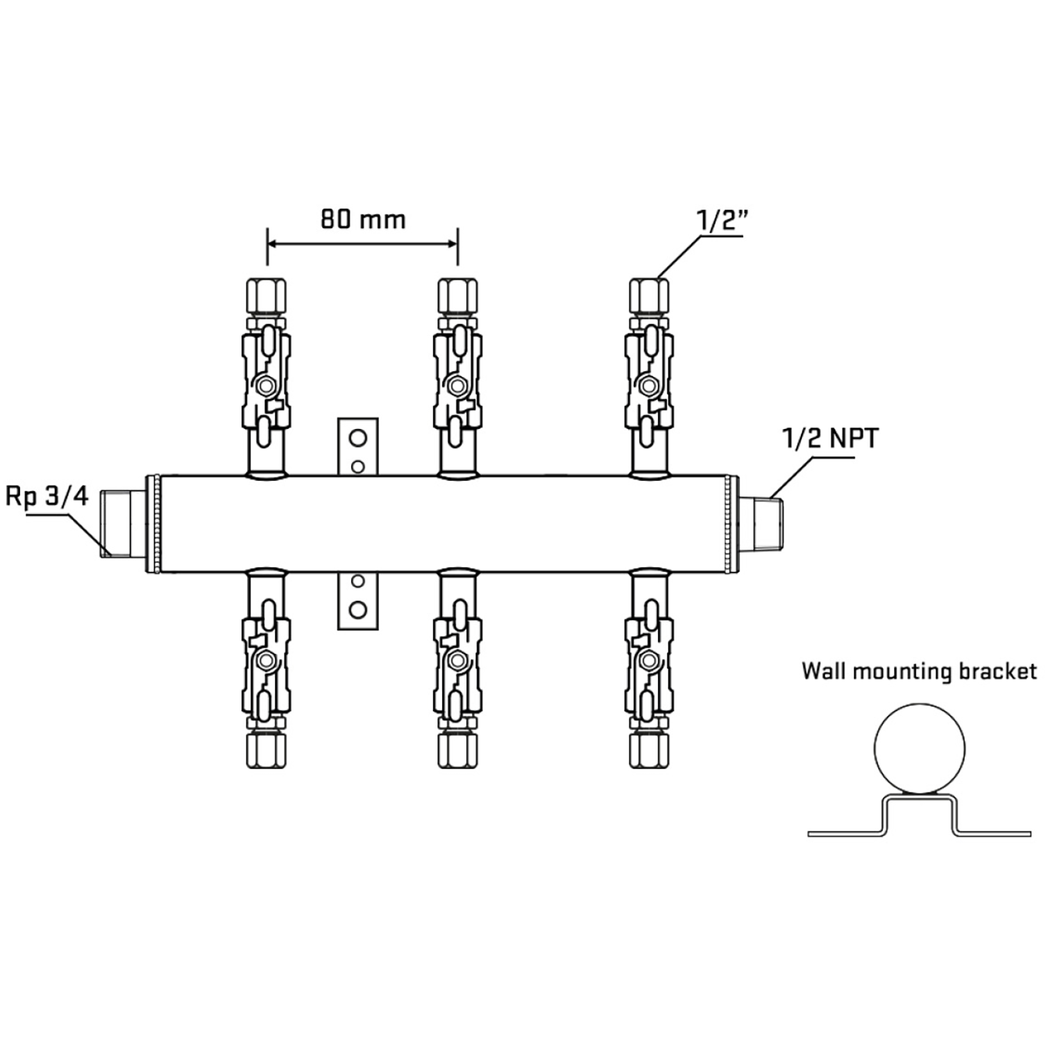 M506A050632 Manifolds Stainless Steel Double Sided