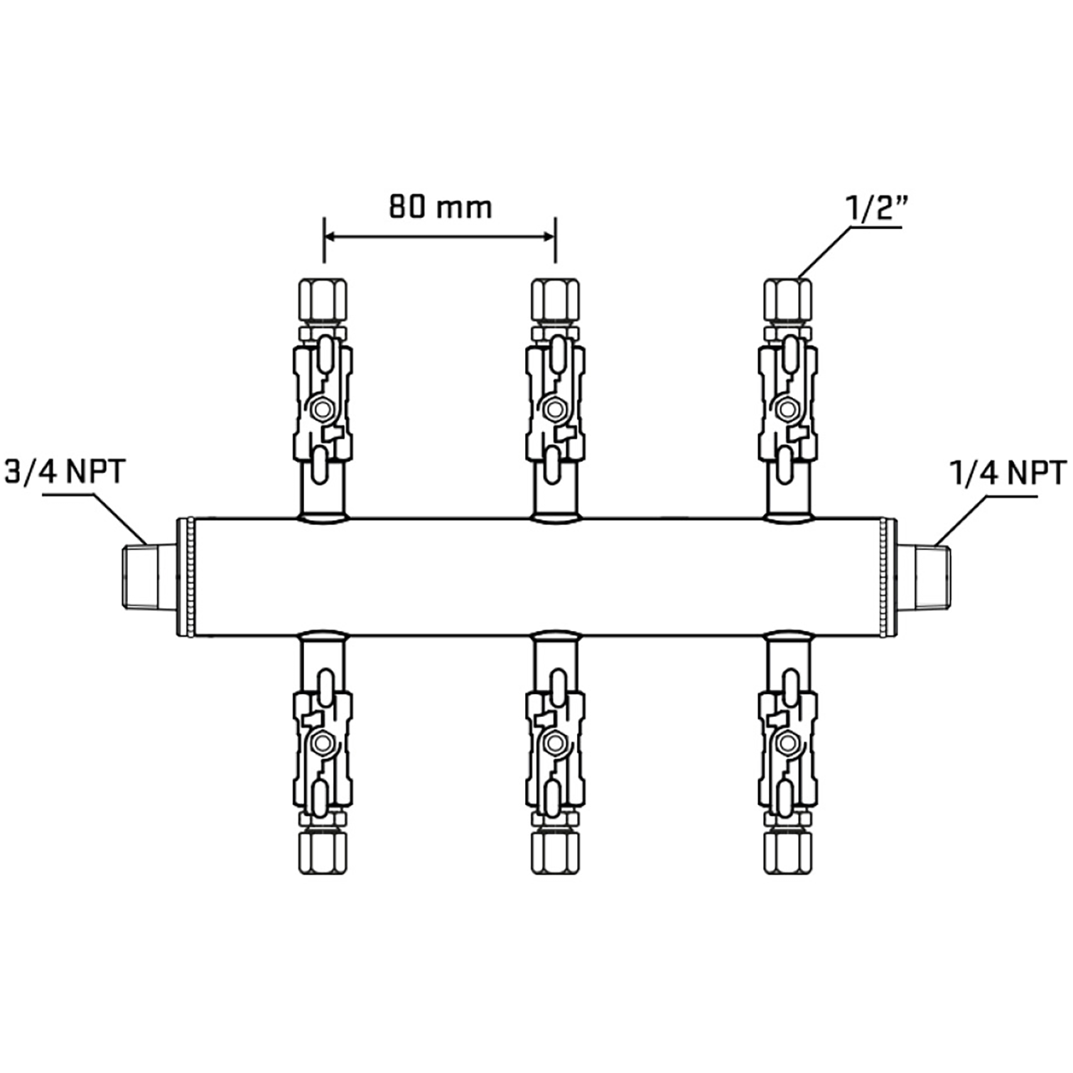 M506A050840 Manifolds Stainless Steel Double Sided