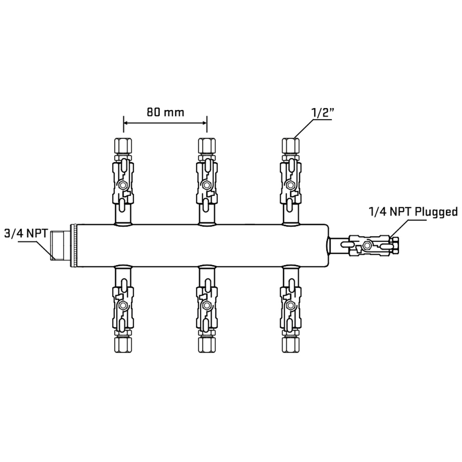 M506A051020 Manifolds Stainless Steel Double Sided