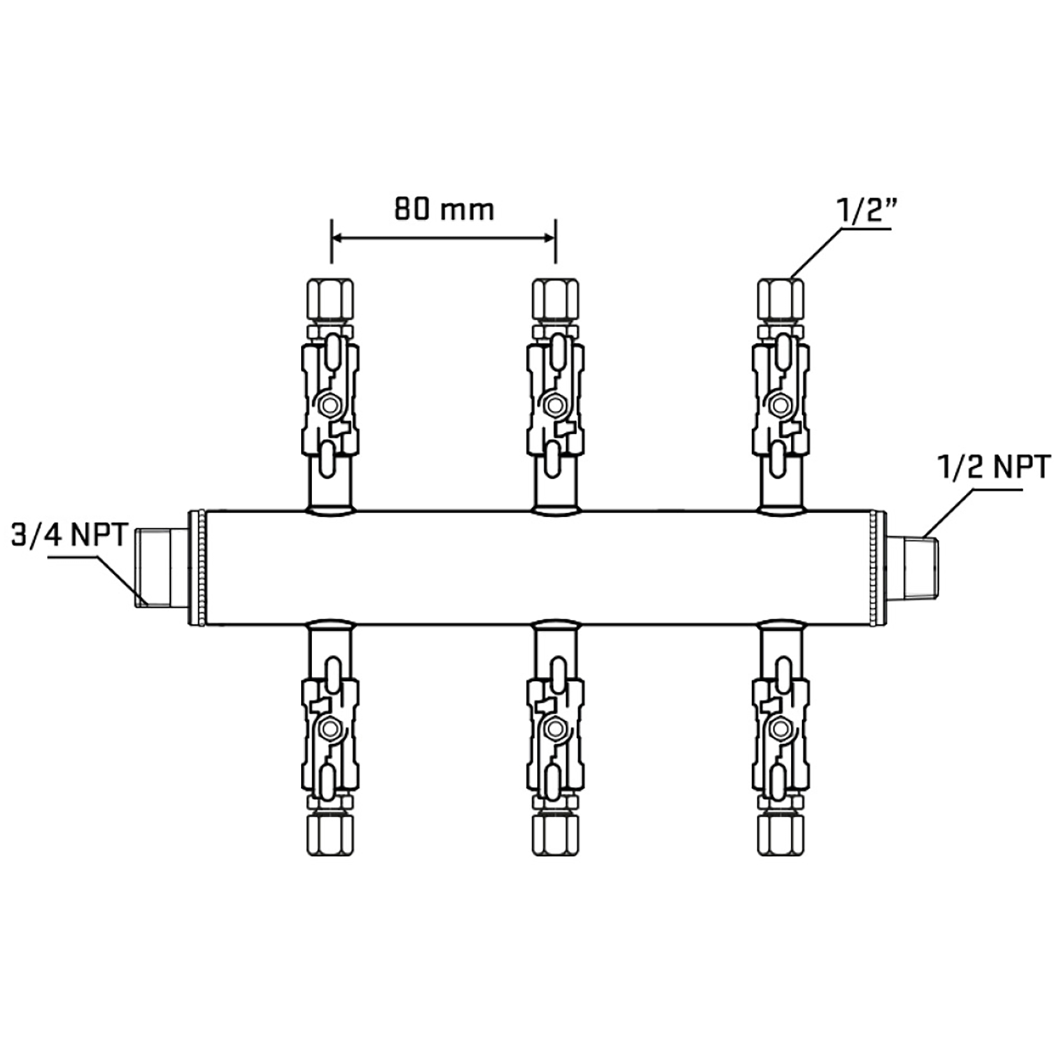 M506A051030 Manifolds Stainless Steel Double Sided