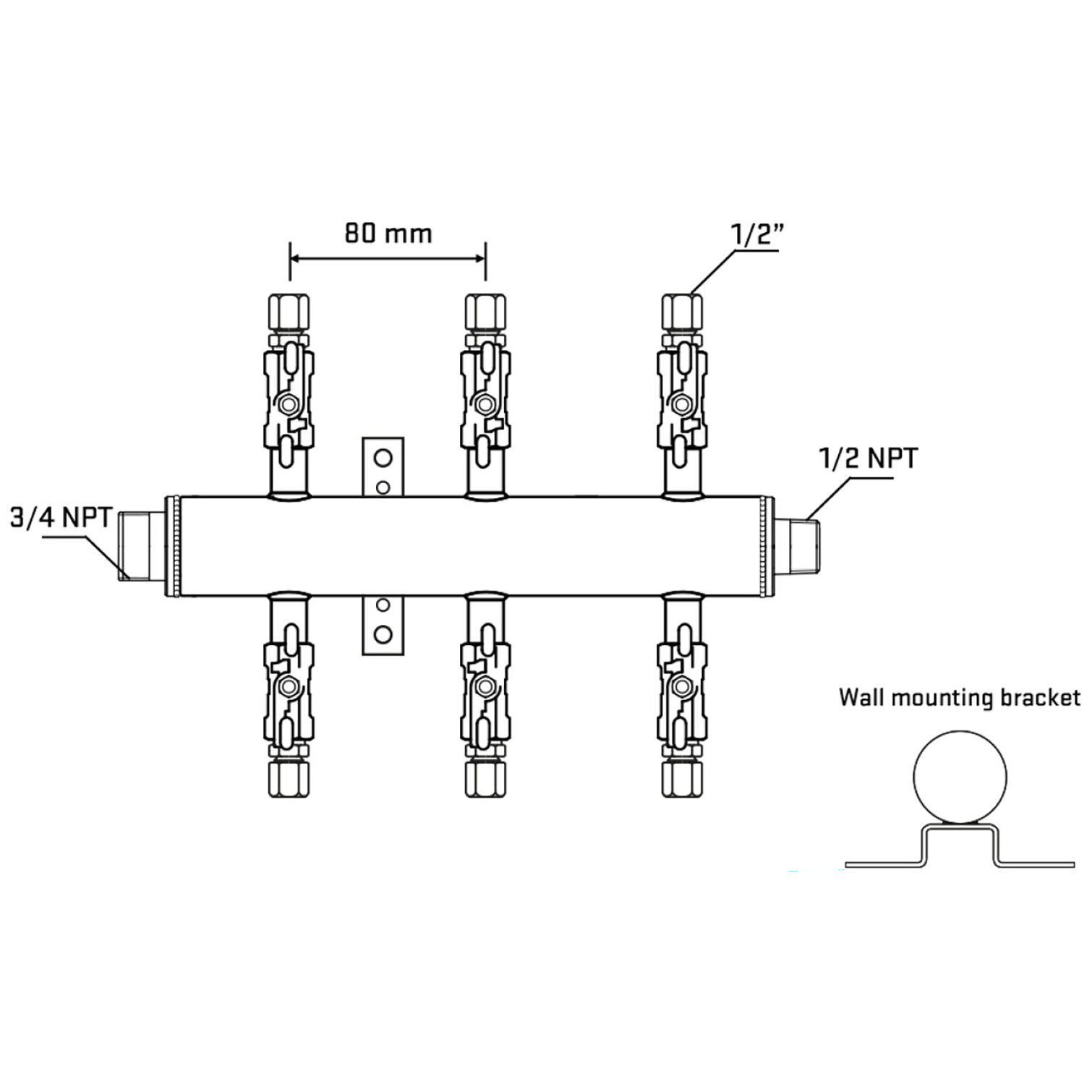 M506A051032 Manifolds Stainless Steel Double Sided