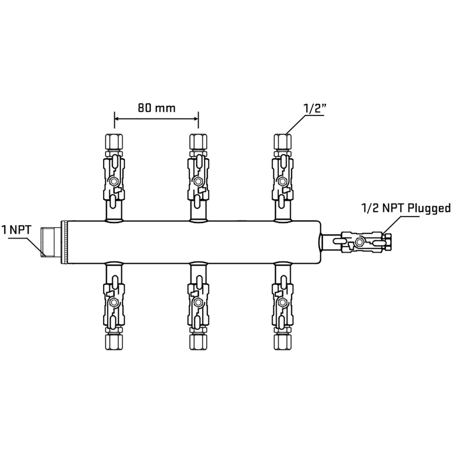 M506A051110 Manifolds Stainless Steel Double Sided