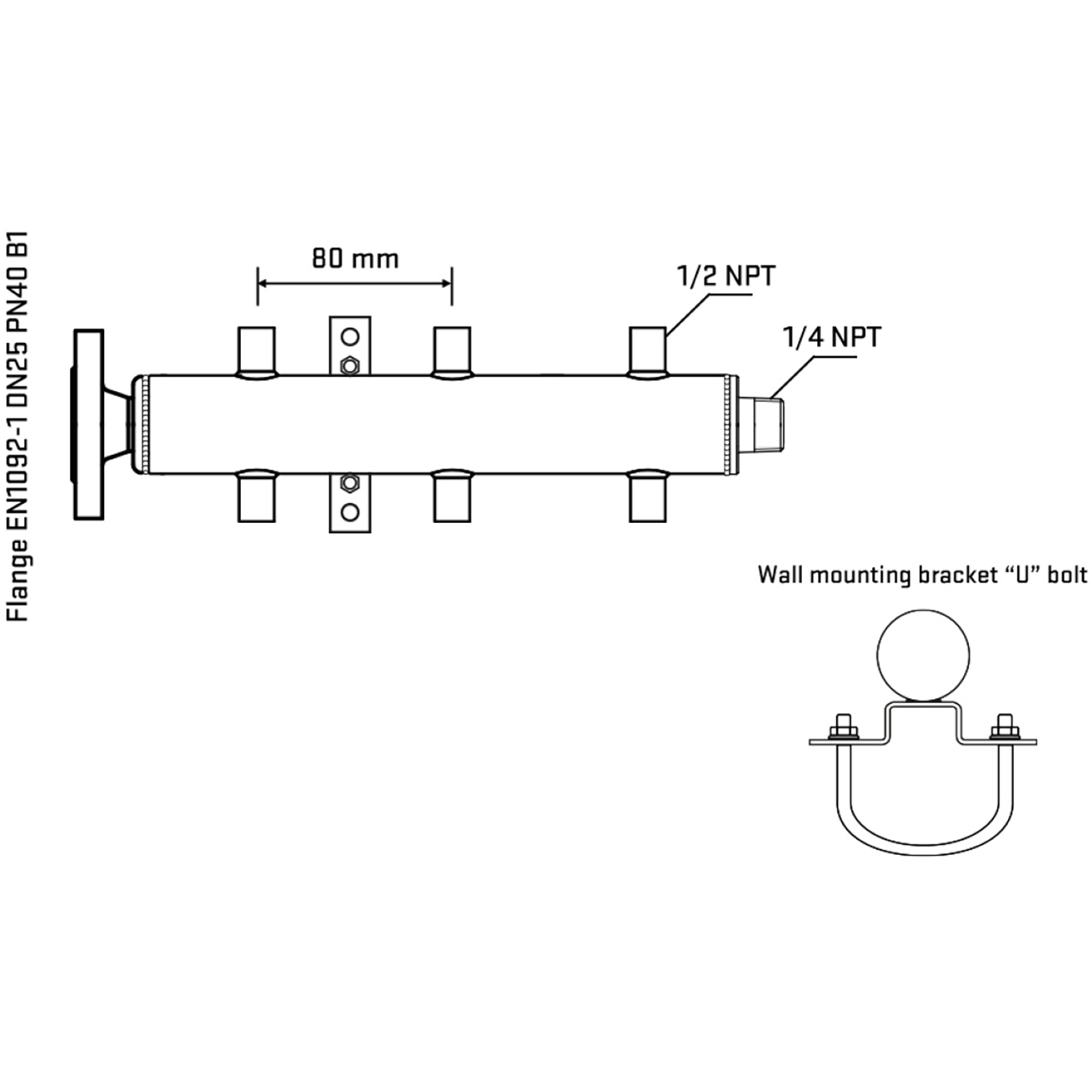 M506A060341 Manifolds Stainless Steel Double Sided