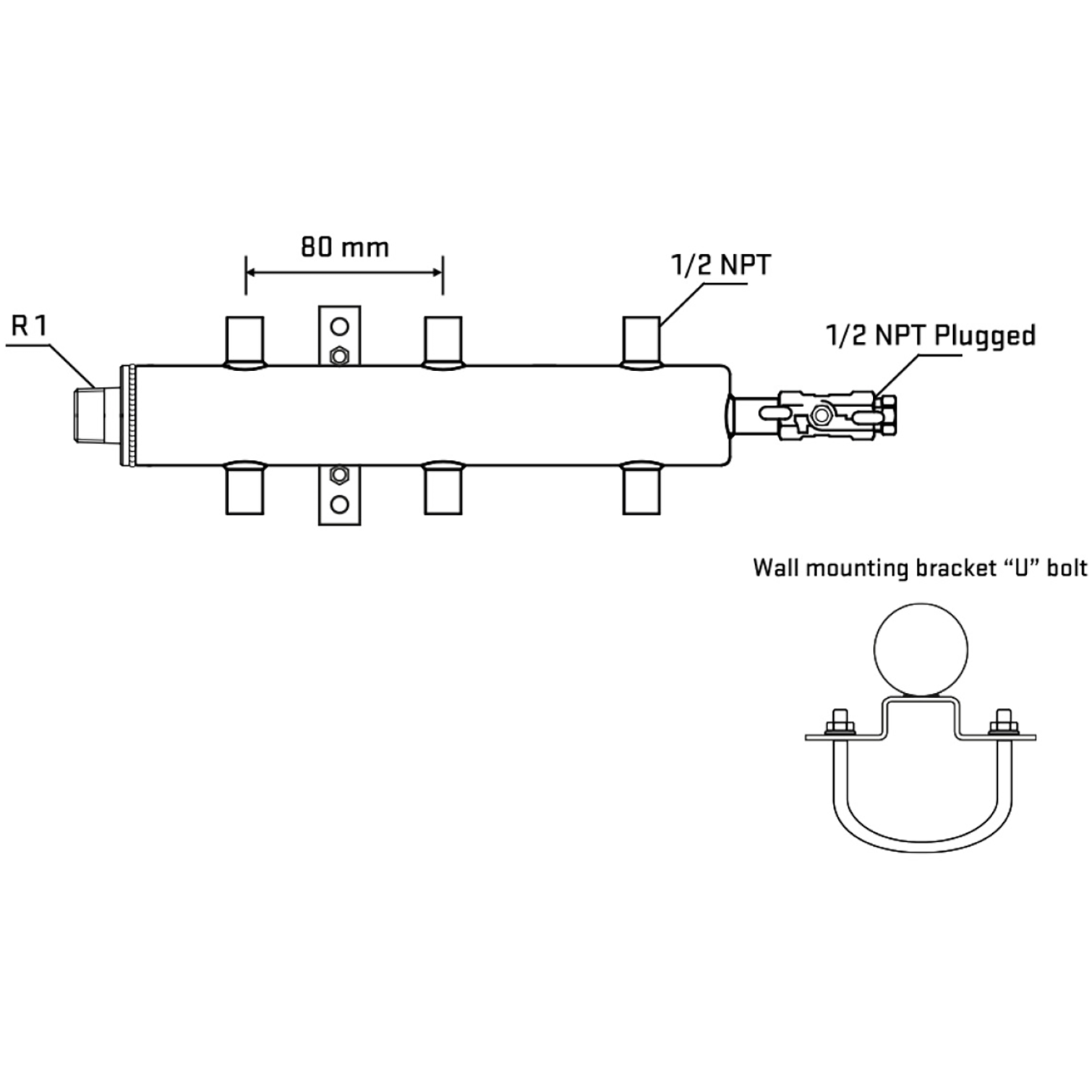 M506A060511 Manifolds Stainless Steel Double Sided