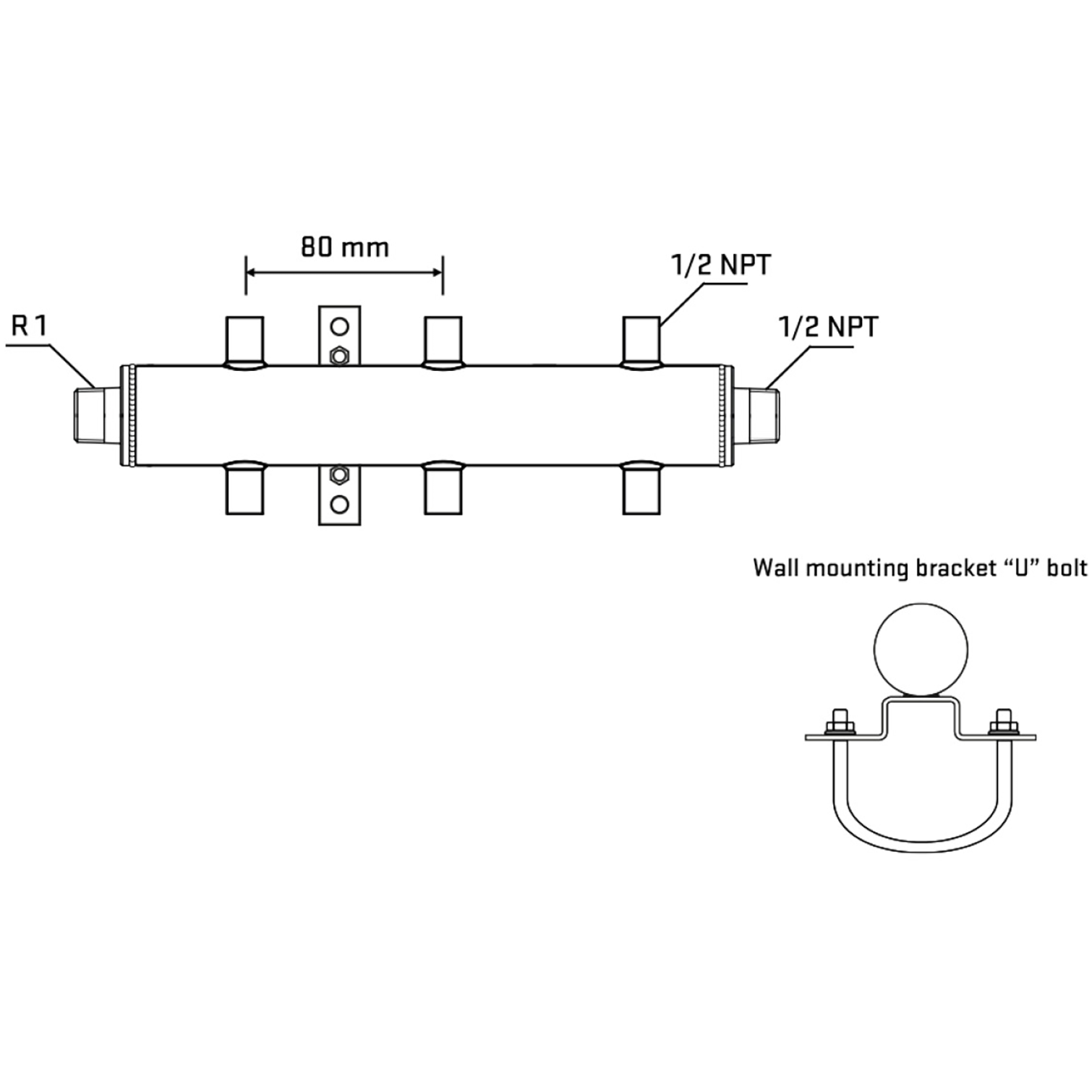 M506A060531 Manifolds Stainless Steel Double Sided