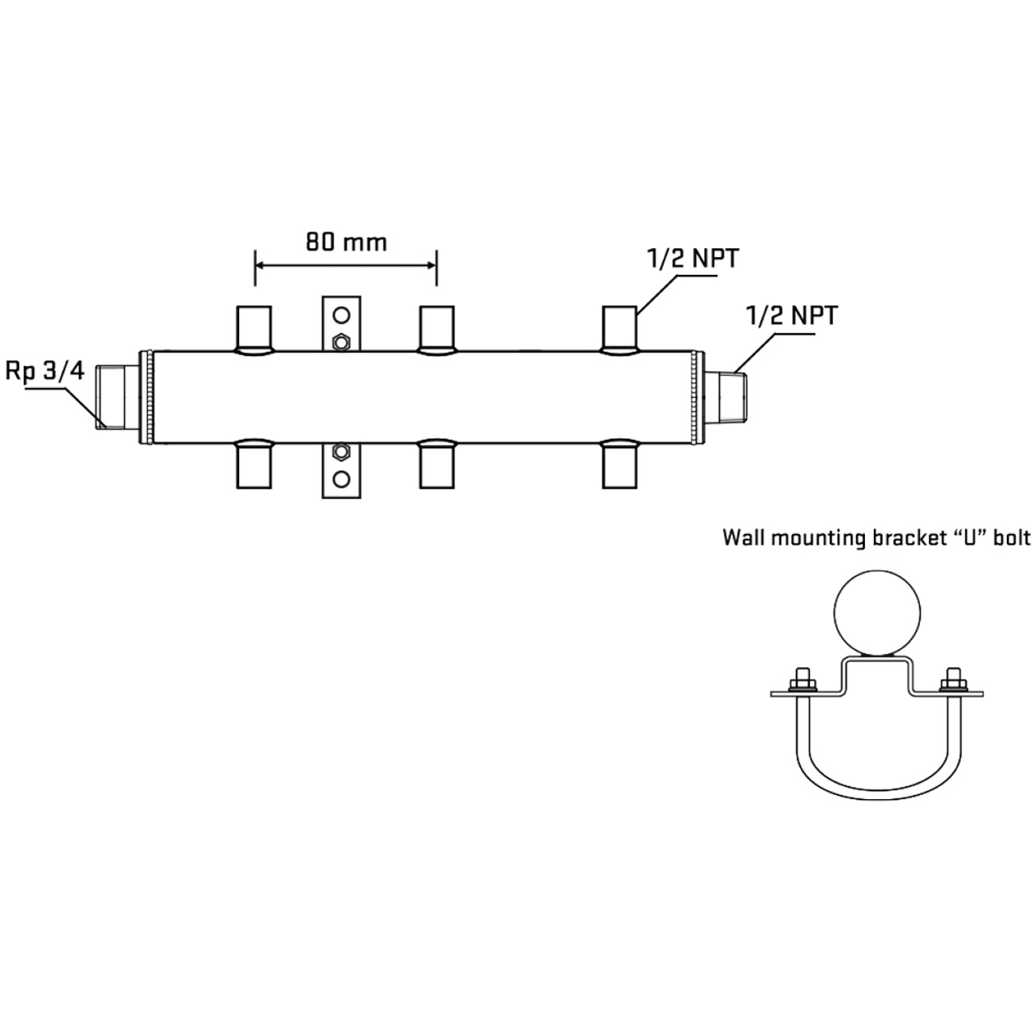 M506A060631 Manifolds Stainless Steel Double Sided