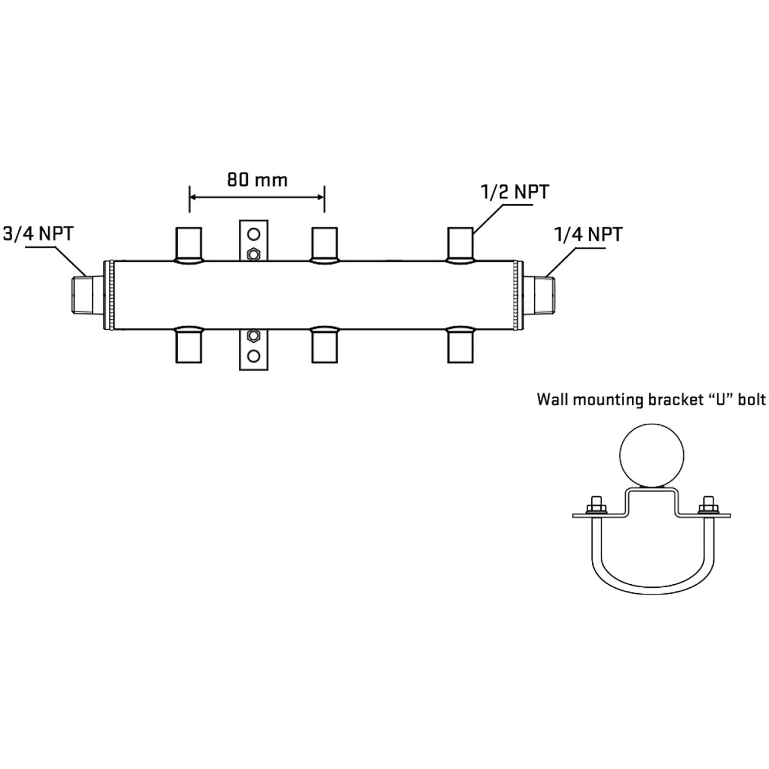 M506A060841 Manifolds Stainless Steel Double Sided