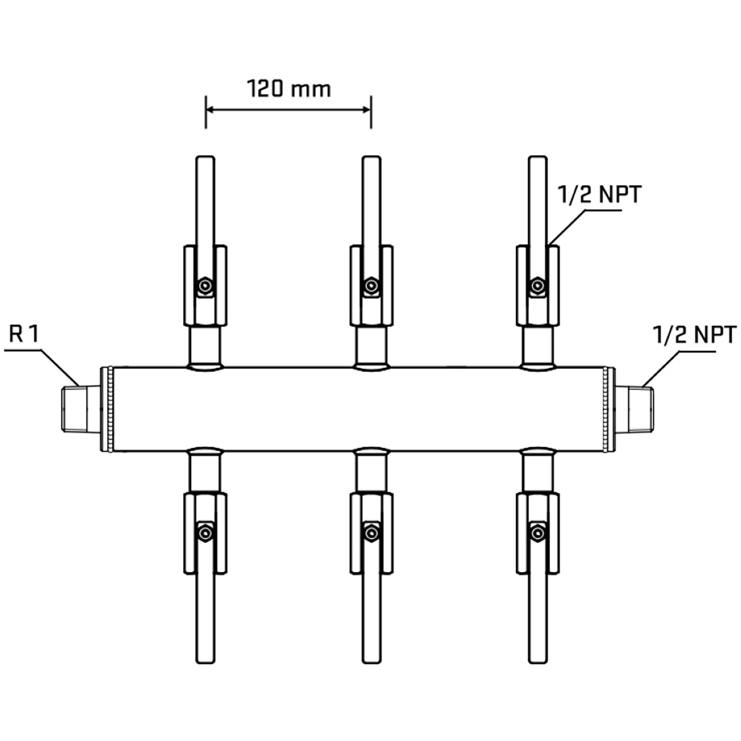 M506B080530 Manifolds Stainless Steel Double Sided