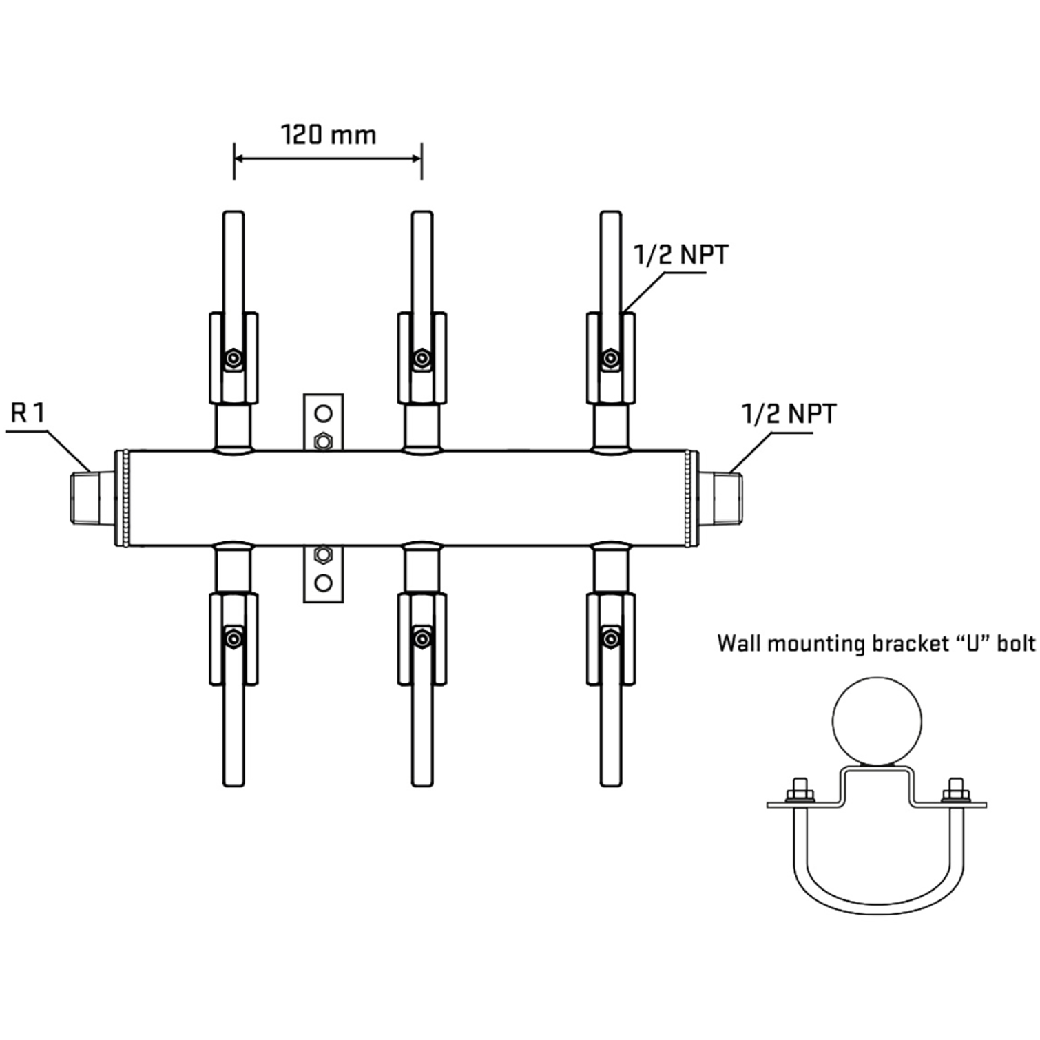 M506B080531 Manifolds Stainless Steel Double Sided