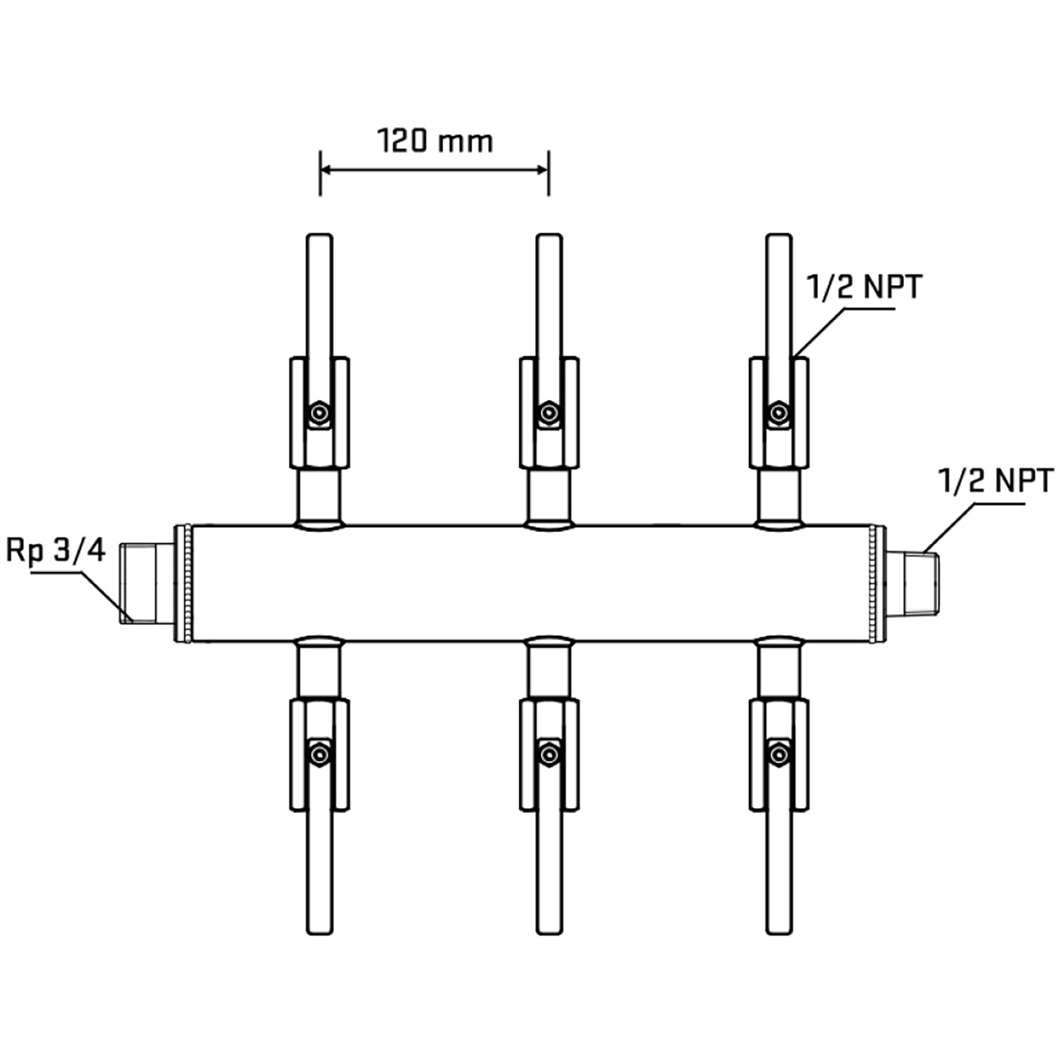 M506B080630 Manifolds Stainless Steel Double Sided