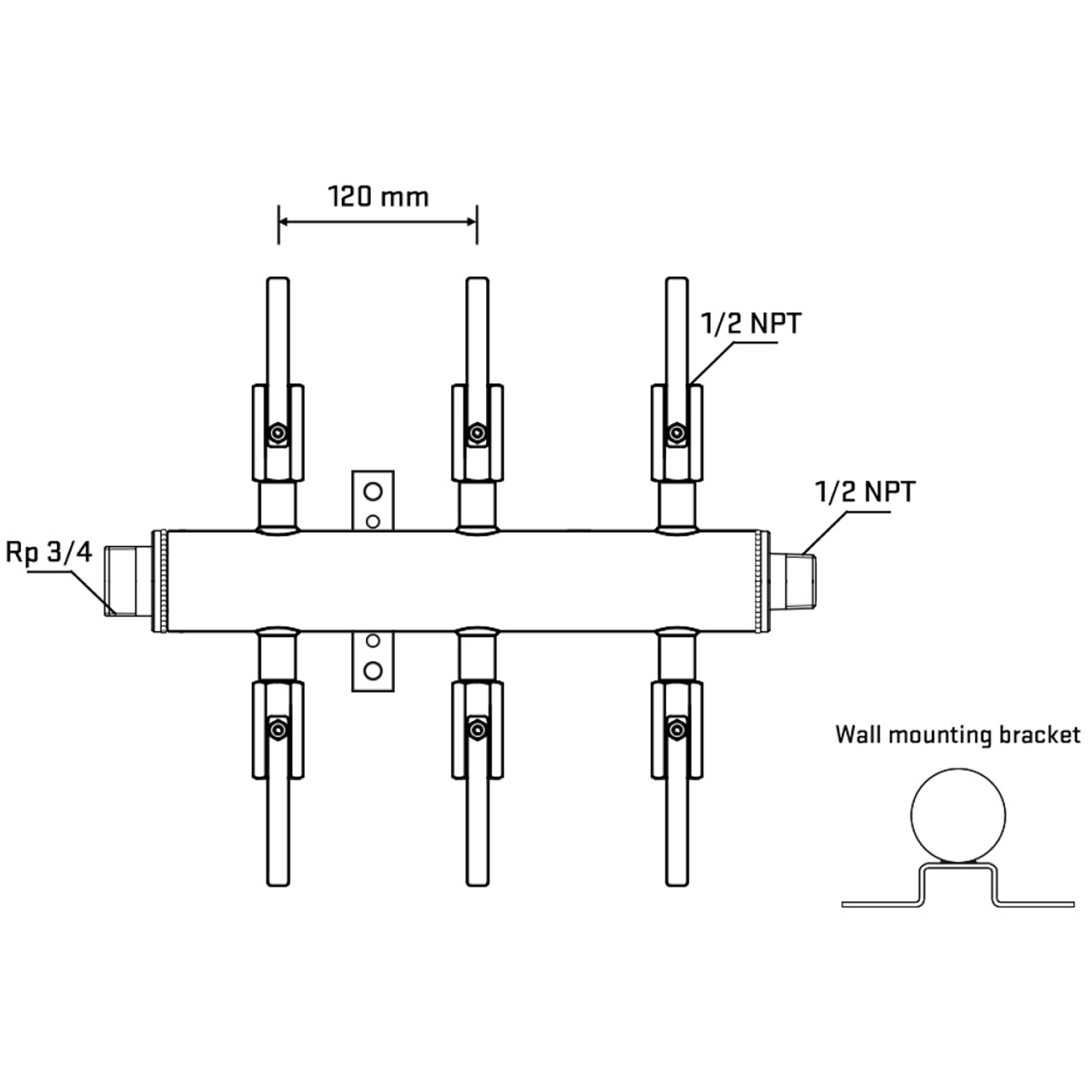 M506B080632 Manifolds Stainless Steel Double Sided