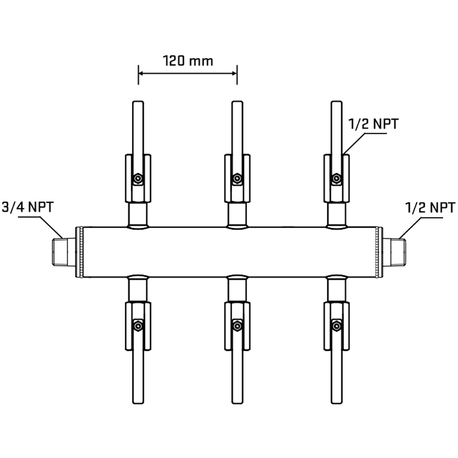 M506B080830 Manifolds Stainless Steel Double Sided