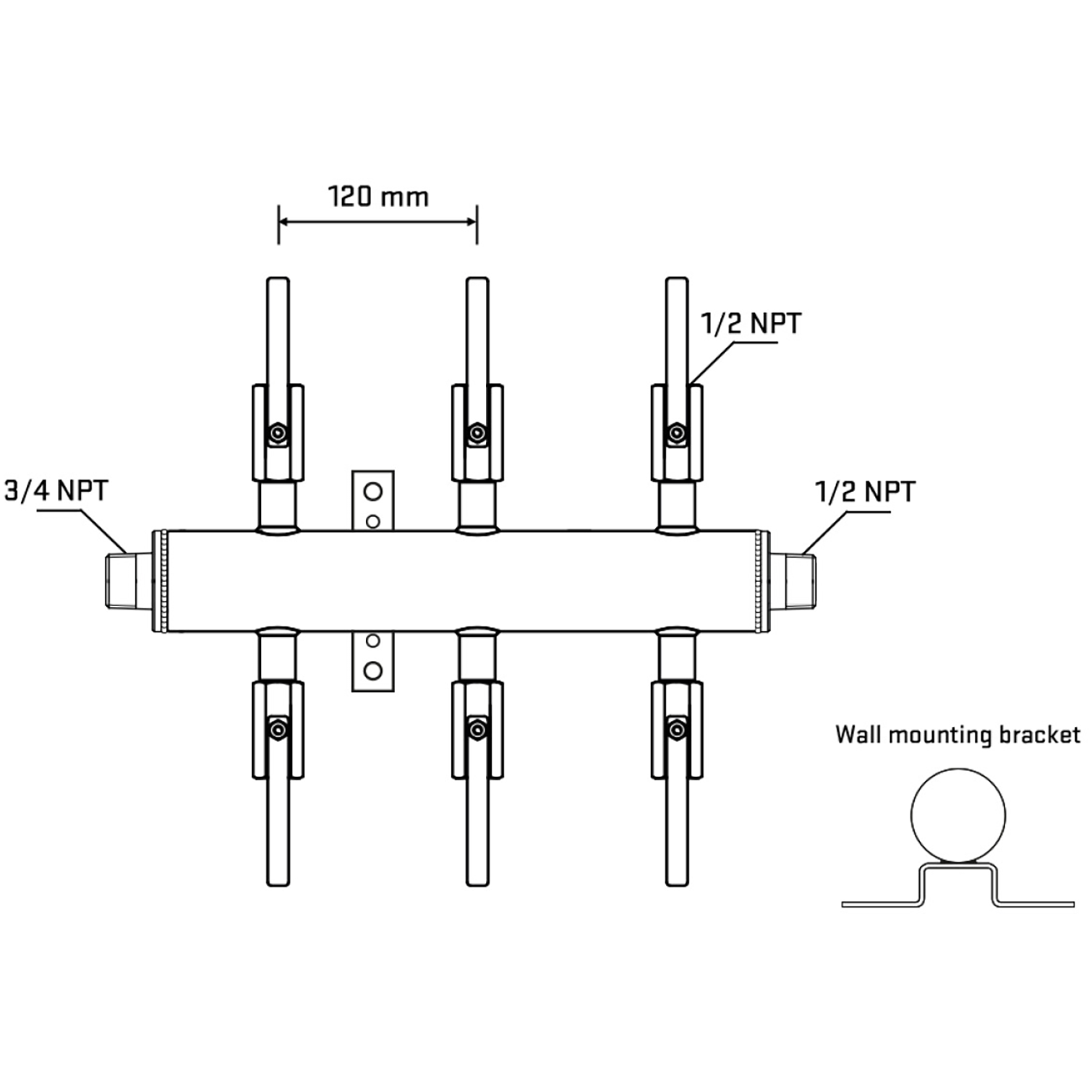 M506B080832 Manifolds Stainless Steel Double Sided