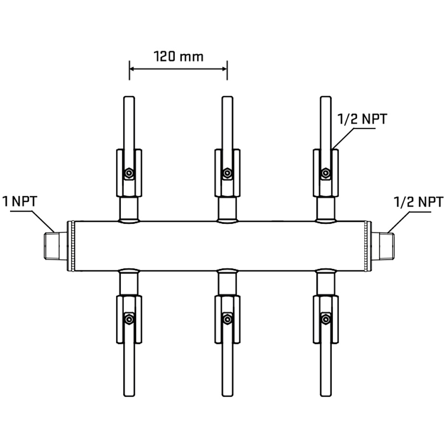 M506B080930 Manifolds Stainless Steel Double Sided