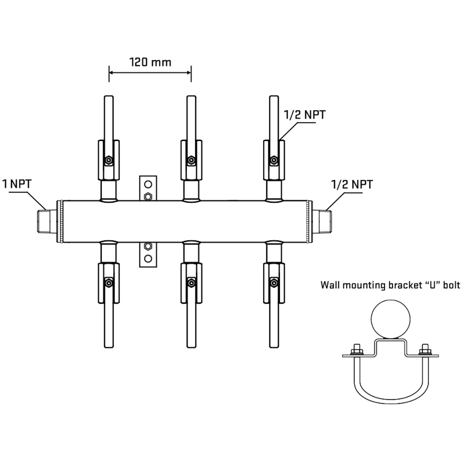 M506B080931 Manifolds Stainless Steel Double Sided