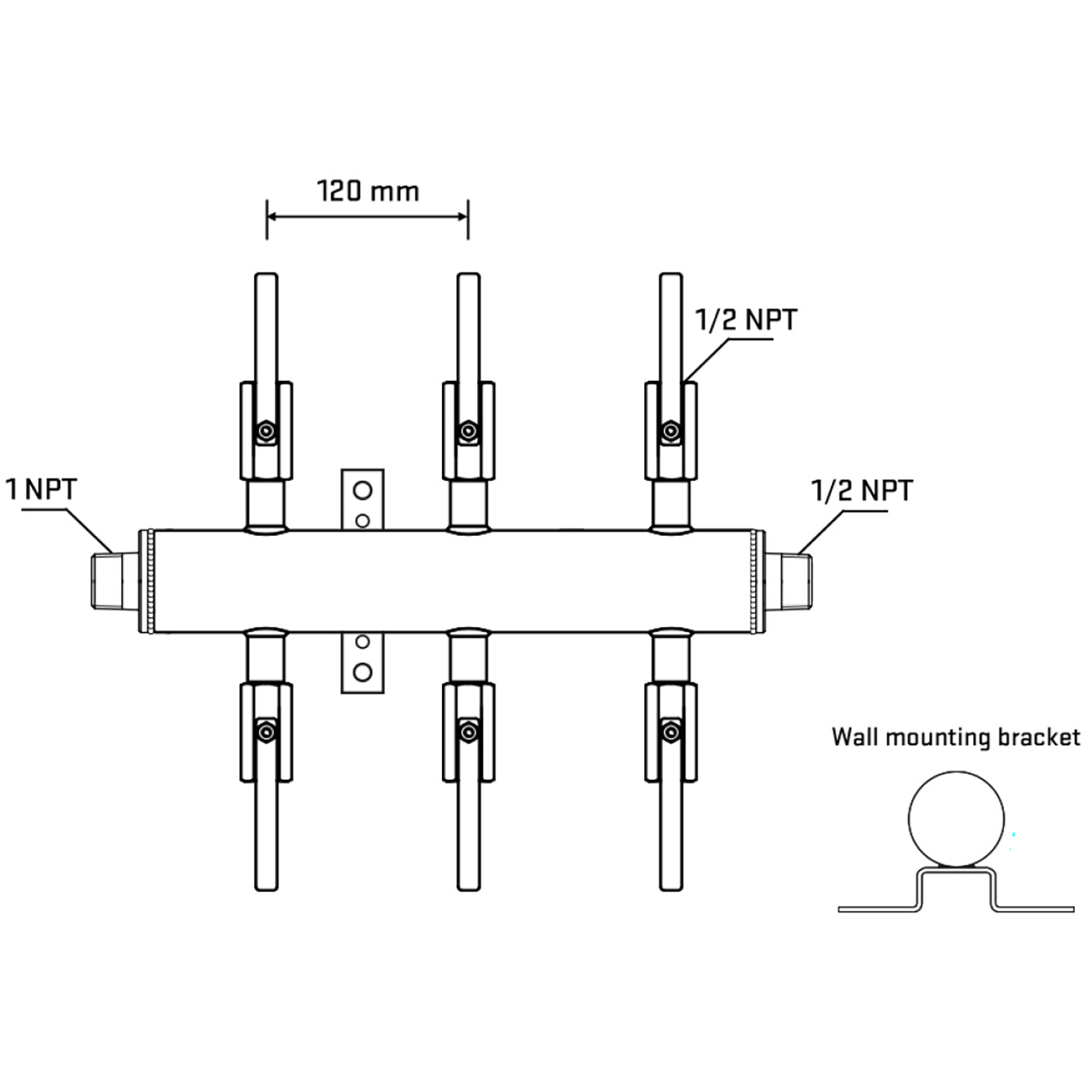 M506B080932 Manifolds Stainless Steel Double Sided