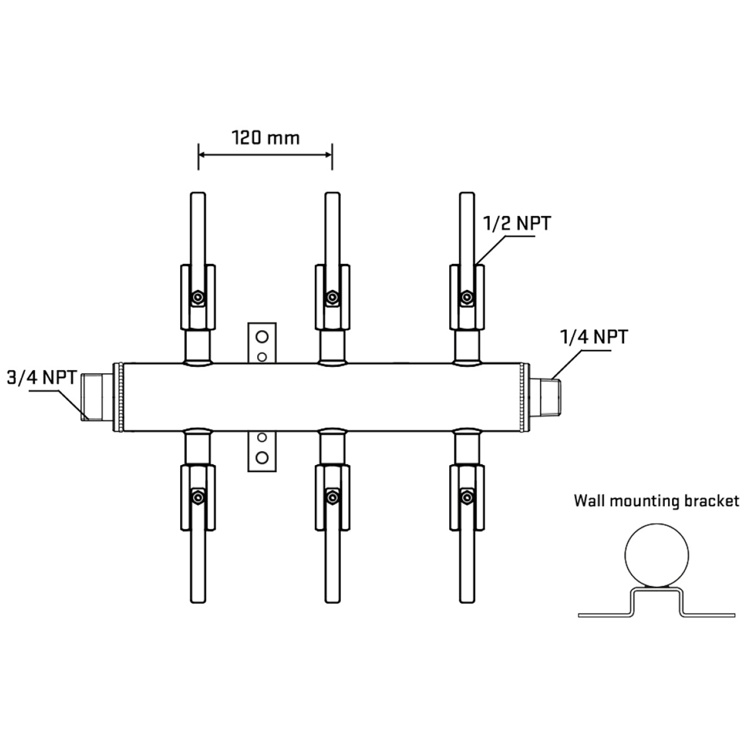 M506B081042 Manifolds Stainless Steel Double Sided