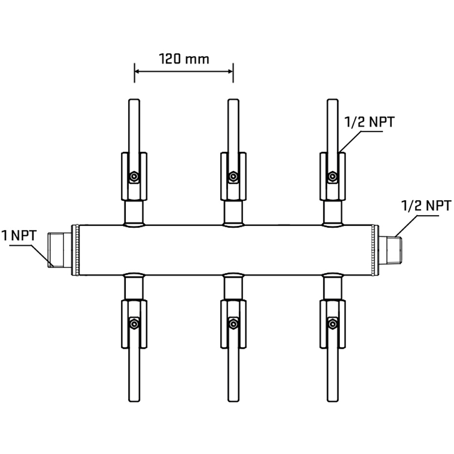 M506B081130 Manifolds Stainless Steel Double Sided