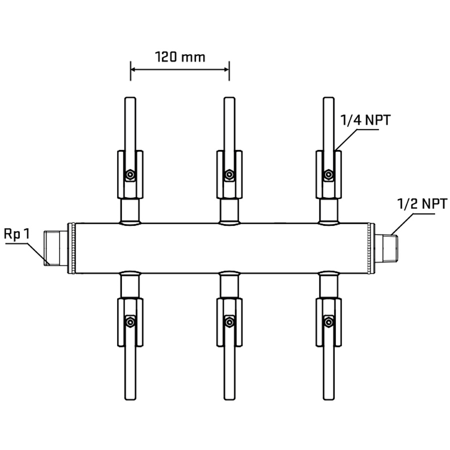 M506B090730 Manifolds Stainless Steel Double Sided