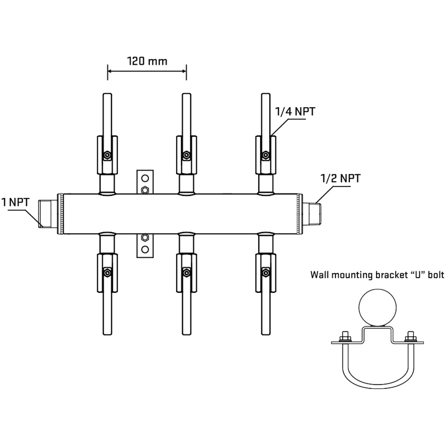 M506B091131 Manifolds Stainless Steel Double Sided