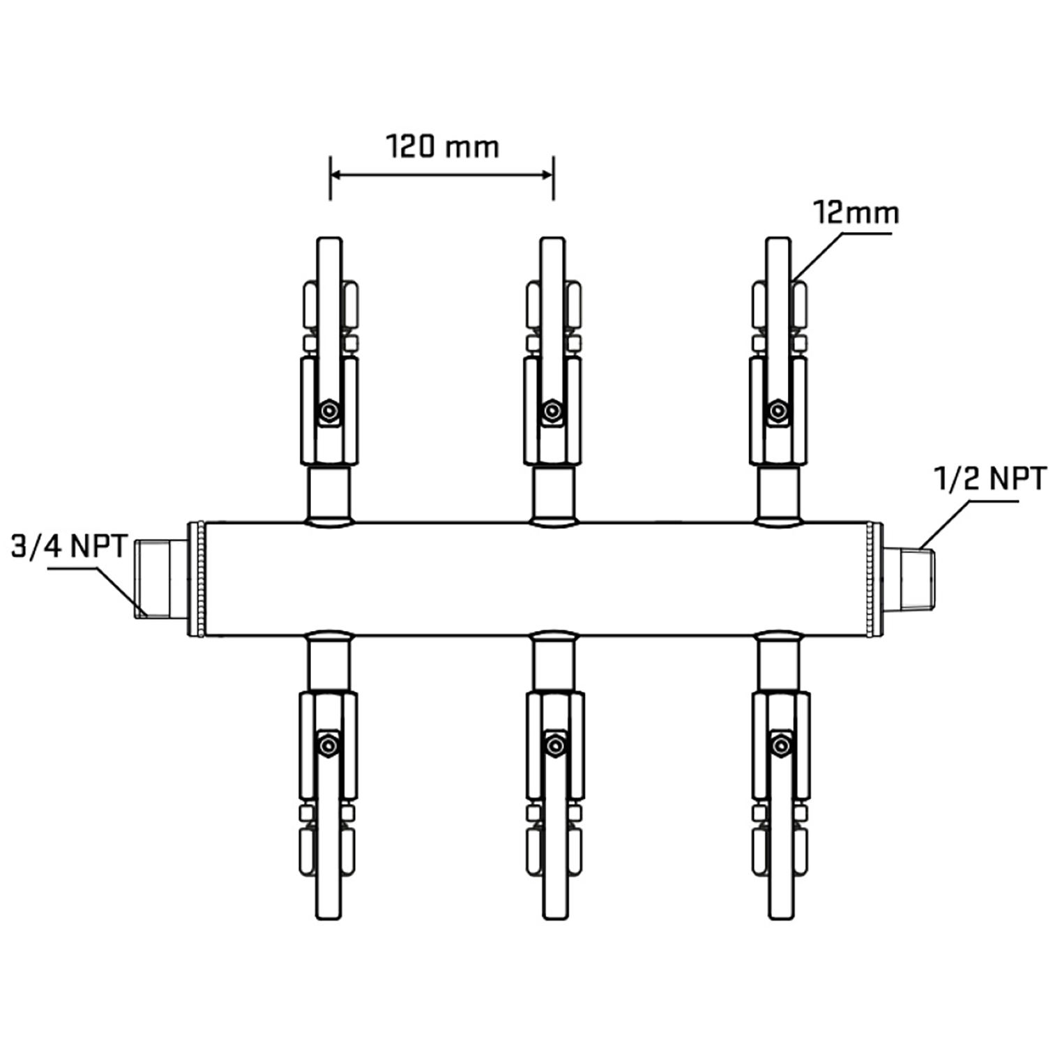 M506B101030 Manifolds Stainless Steel Double Sided