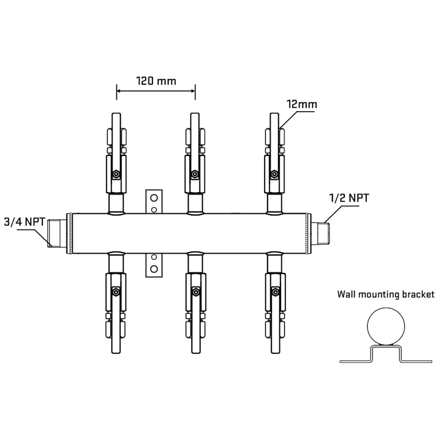 M506B101032 Manifolds Stainless Steel Double Sided