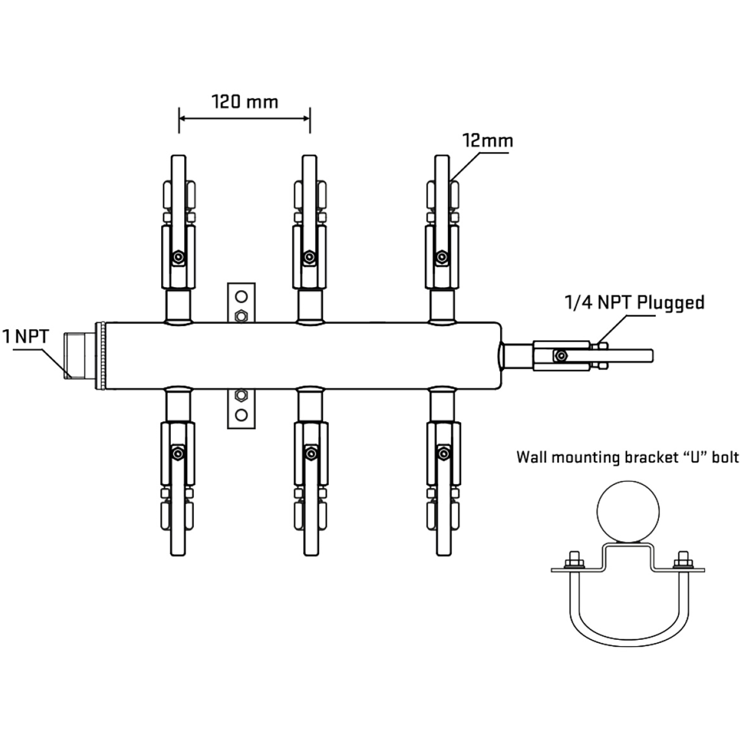 M506B101121 Manifolds Stainless Steel Double Sided